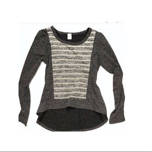 PAPER CRANE | GRAY & GOLD FLEECE PULLOVER